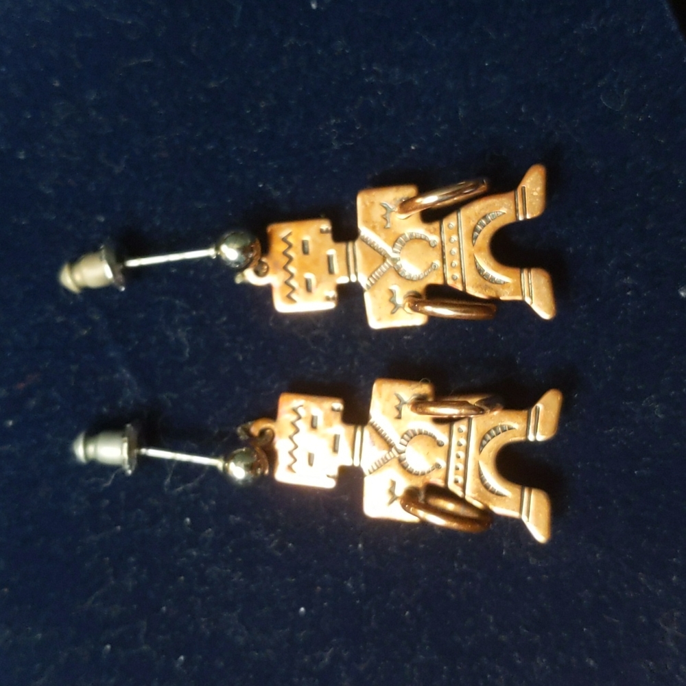 Pierced Copper Earrings